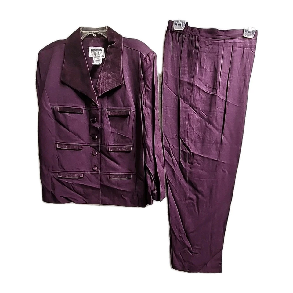 Camisa y Pantalones Lois Snyder Dani Max Talla 22 - Conjunto de Traje Nuevo con Etiquetas Hecho en Estados Unidos De Colección Pequeño Foto 2 de 4