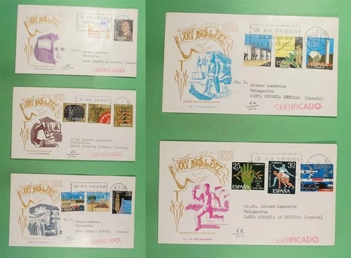 DR WHO 1964 SPAIN 5 FDC PAZ ANIV COMBO R49150