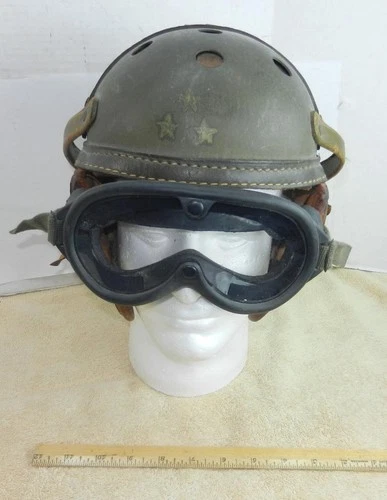 Original WWII Military US Armored Tankers Helmet Wilson Tank 3 Stars WW2 !!