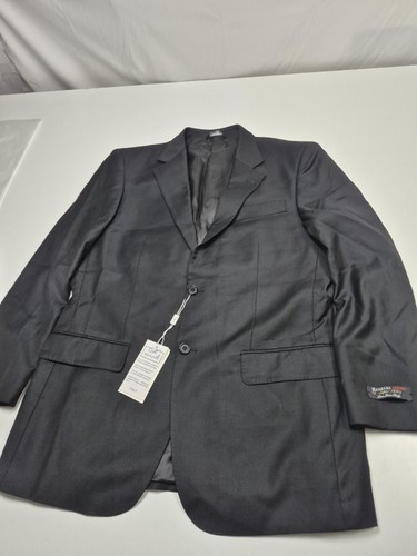 Manzini Suit Jacket Mens 40R Black Super 150s Wool Italy NWT Notch Lapel