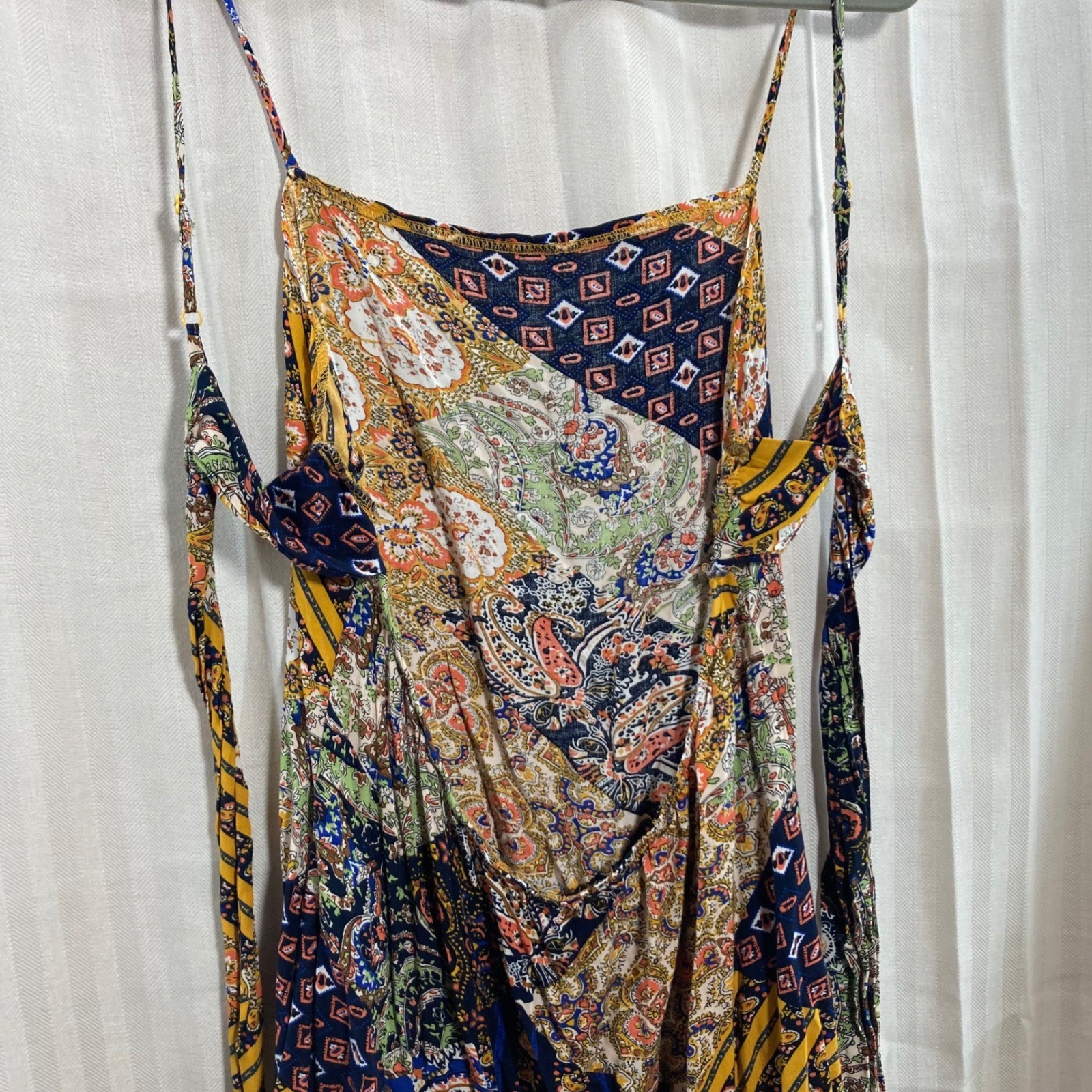 Boho Patchwork Paisley Print Spaghetti Strap SHEI… - image 5