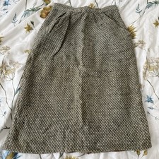Vintage Handmade Tweed Wool Blend A-Line Skirt XS 22-23 Waist GEM Zip 60s 70s