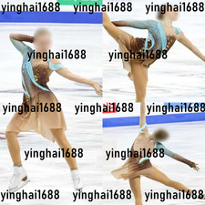 New figure skating dress Y0211---Brown,blue