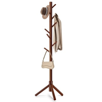 Coat Rack, Freestanding Coat Rack with 8 Hooks and 3 Adjustable Size Tree Coat