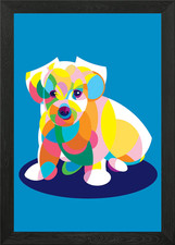 Maltese Puppy Framed Wall Art Poster Canvas Print Picture