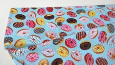 Timeless Treasures quilt-craft fabric DELISH DONUTS aqua 8 yds (c-5860) Bolt
