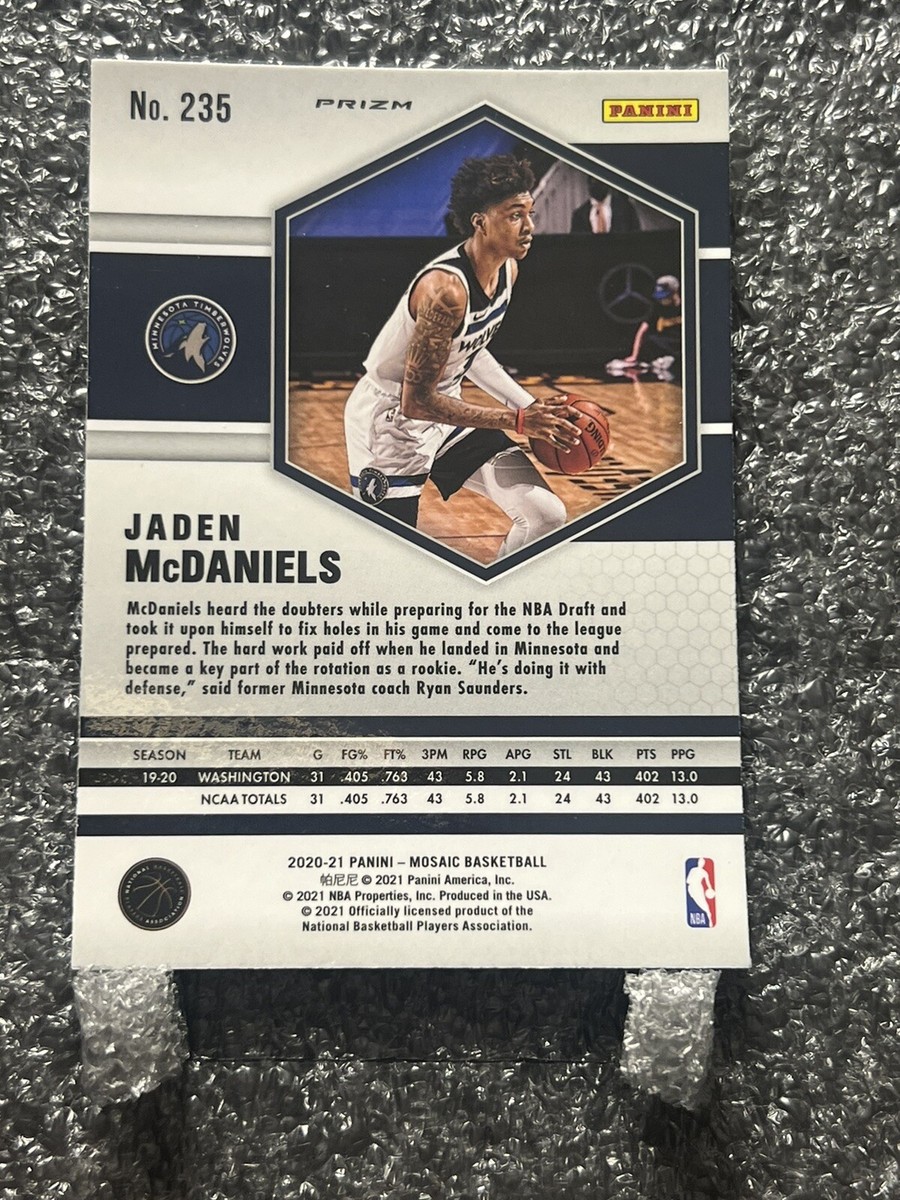 2020-21 Mosaic Jaden McDaniels RC Rookie Card Reactive