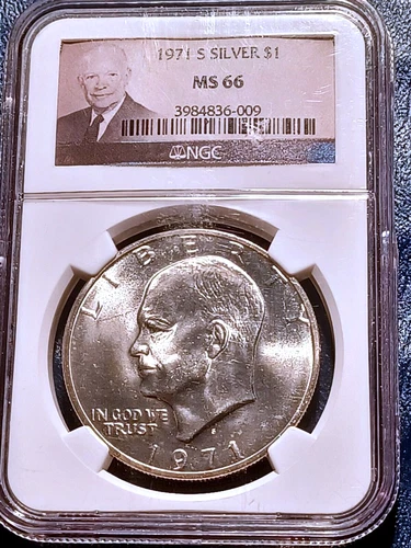 1971-S NGC MS66 Silver Eisenhower Dollar
