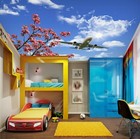 3D Sky Plane NA8045 Ceiling WallPaper Murals Wall Print Decal Deco AJ WALL Fay
