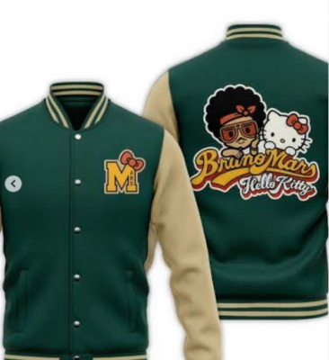 ブルーノマーズx ハローキティ VARSITY JACKET Bruno Mars Hello Kitty Varsity Jacket - North American Jackets