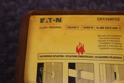 EATON Breaker 15 Amp CH Cutler Martillos Arco Falla CH115AFCS NUEVO Bomberos - Imagen 11 de 11