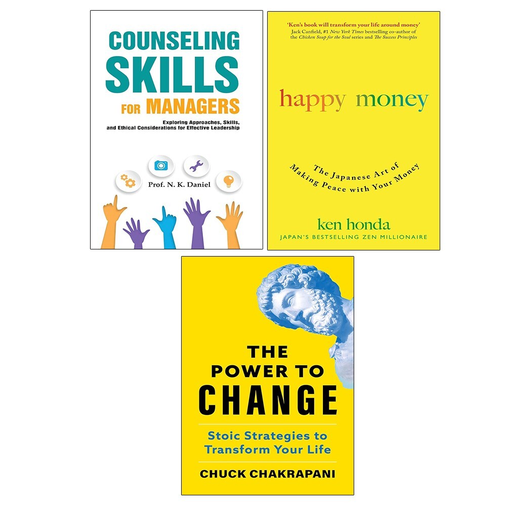 Power to Change HB, Counseling Skills For Managers, Happy Money 3 Books Set