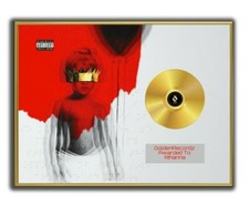 Rihanna Poster, ANTI GOLD/PLATINIUM CD, gerahmtes Poster HipHop Rap WallArt
