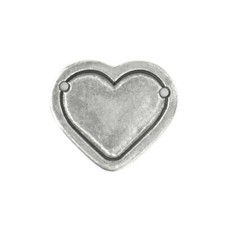 Pewter Stamping Blanks, Heart Border Large, 24 pc- Craft  Jewelry Discs