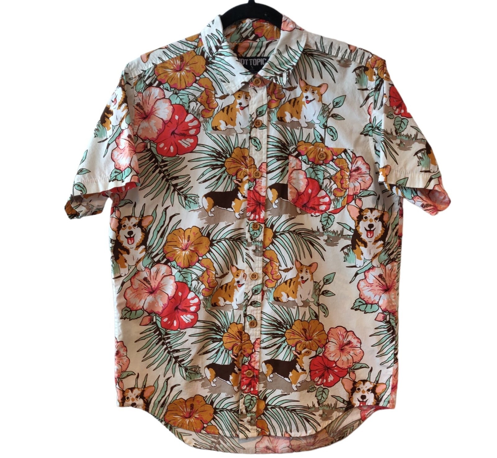 mens corgi button up shirt