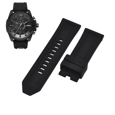 Mega Chief DZ4378 26mm Black Rubber Watch Strap For Diesel | eBay