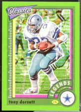 Tony Dorsett /25 Card 2022 Classics Timeless Tributes Legends Green #114 