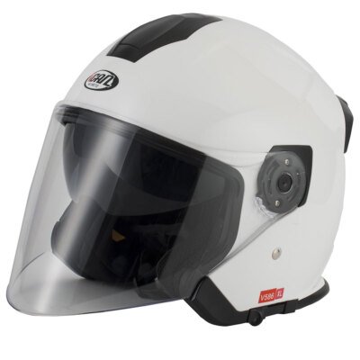 VCAN H586 GLOSS WHITE ECE 22.06 Jethelm Motorrad Roller Motorradhelm