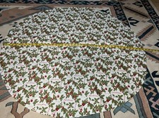 Christmas Fabric Holly Leaves Approx 44 X 44 Merry Christmas And New Year