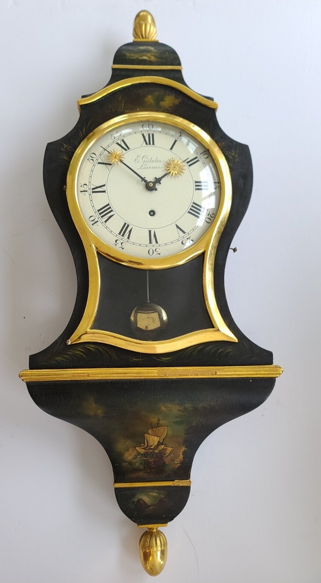Antique GUBELIN Lucerne Swiss Neuchatel 8 Day Boulle Bracket Antique GUBELIN Lucerne Swiss Neuchatel 8 Day Boulle Bracket