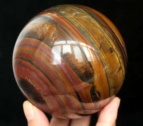 2.31lb 3.42" Natural Beautiful Tiger Eye Sphere Chatoyant Ball Healing 1