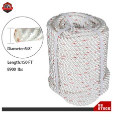 5/8" x 150' Double Braid Polyester Rope 8600lbs Breaking Strength Strong Pulling
