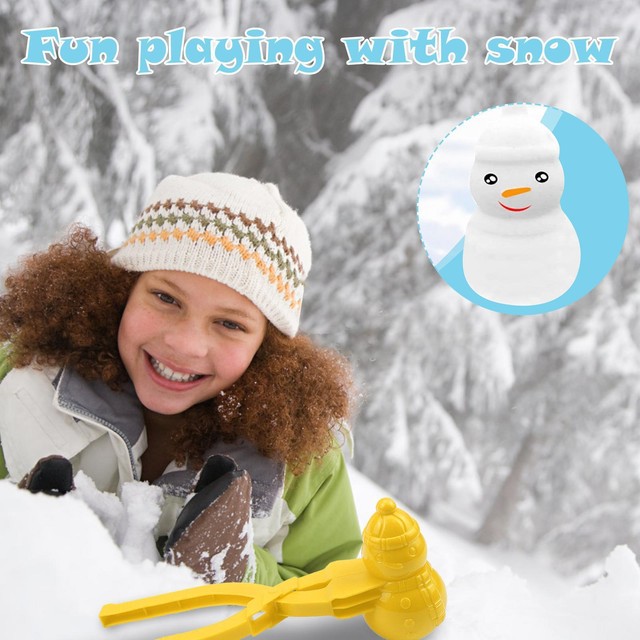 Snowball Maker Tool Snowman Shape DIY Snow Ball Tongs with Handle (Yellow) Snowball Maker Tool Snowman Shape DIY Snow Ball Tongs with Handle (Yellow)