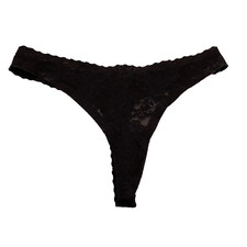 Victoria  s Secret Angel Secret Embrace Black Low Rise V-String Thong Panties S
