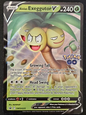 Alolan Exeggutor V SWSH225 GO Black Star Promos Ultra Rare Holo Pokémon 2022 NM