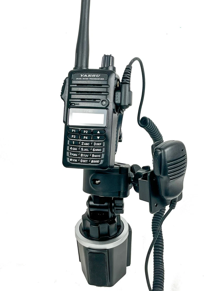 Yaesu FT-65 Cup Holder Mount With Mic Holder AND SPEAKER MIC! | eBay