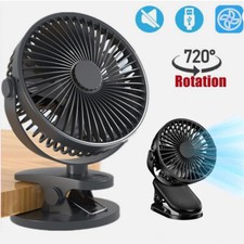 USB Rechargeable Mini Cooling Fan Clip On Desk Table Office Stroller Camping Gym