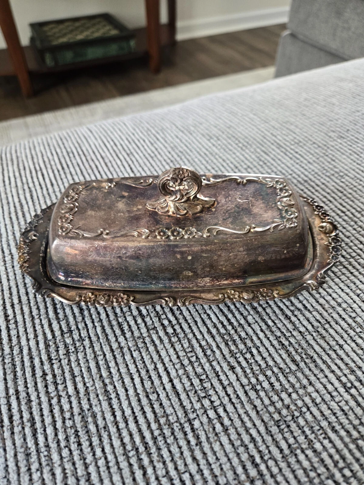 Vintage Guildcraft Silversmiths Butter Dish Covered Dish with Lid 1096 J44