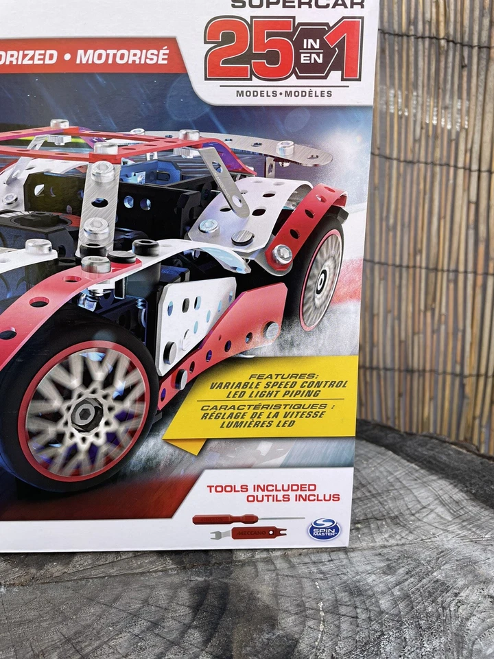 Meccano, Supercoche Motorizado 25 en 1 STEAM Model Building 25 Super Car Foto 3 de 4