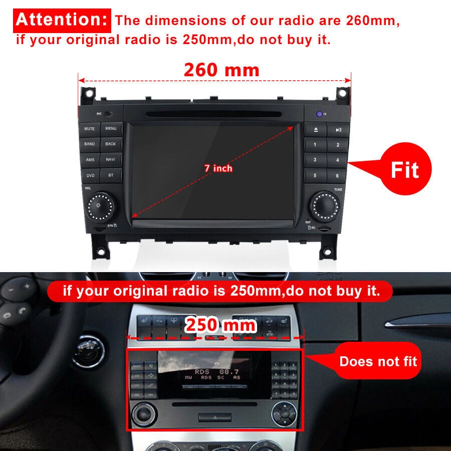 1+32G Android13 Car Radio GPS Navi DAB WIFI For Mercedes Benz CLK W209 C230 W203 Foto 2 de 4