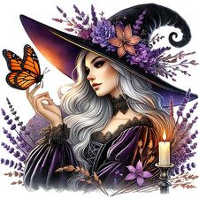 Wall Decal Sticker Halloween Moon Witch Wall Sticker 18X18cm Large