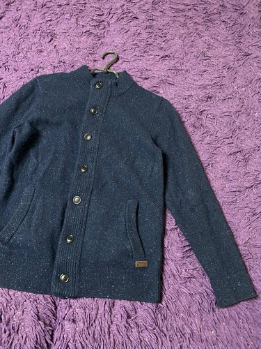 Barbour Sweater Size M Blue Womens Mens Boys Girls Cardigan Distressed - Picture 5 of 17
