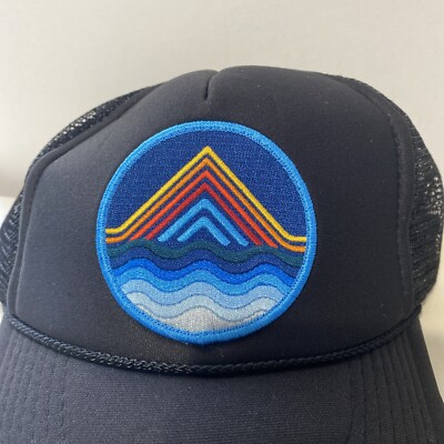 Aviator Nation All Seasons Black Nylon Trucker Hat Mountain Patch Aviator Nation | Accessories | All Seasons Circle Trucker  main image 3