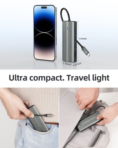 5/6/8/9/10 in 1 Multiport USB C Hub Adapter HDMI 4K USB 3.0 Micro SD für Macbook - Bild 30 von 44