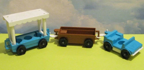 Vintage Fisher Price Little People ZOO TRAIN TRAM Set 3 pc w/ HOOKS replace #916