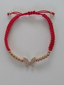 Authentic 18k Gold Plated Red String Butterfly Bracelet