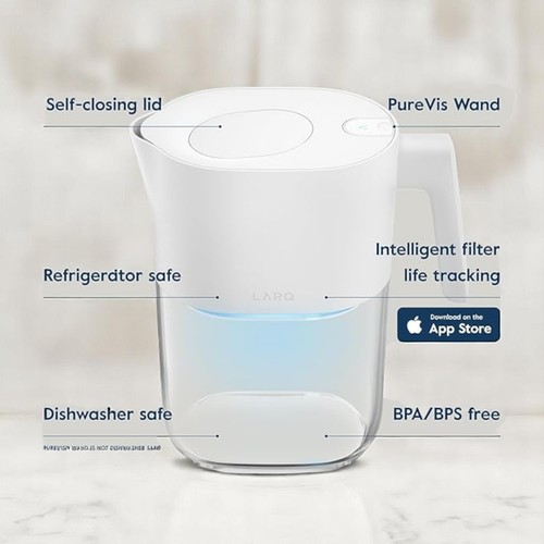 LARQ PureVis Pitcher 1.9L Self-Cleaning UV Water Filter Purification Pitcher - Picture 3 of 10
