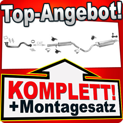 Auspuff für SKODA OCTACIA 1.4 16V 75PS 2000-2002 +Rohr Auspuffanlage