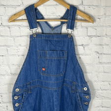 Dickies Blue Denim Bib Overalls Farmer size L Large Carpenter READ