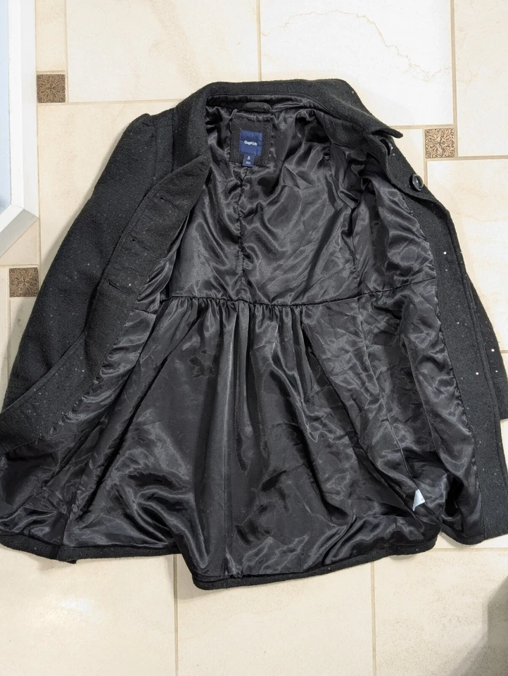 Abrigo de lentejuelas GAP niños niñas talla XL, 12, negro, ¡excelente estado! Foto 4 de 4