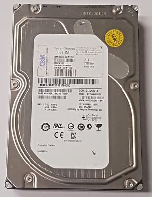 2 TB SAS IBM System Storage 00W1152 ST2000NM0001 7200rpm 16MB 3.5'' HDD