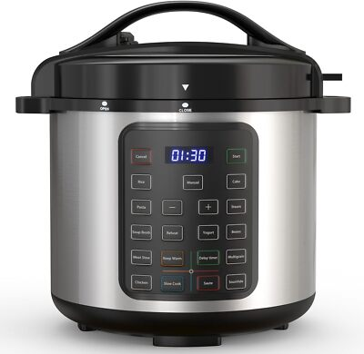 #ad Electric Pressure Cooker 6 8 Quart Multi Function Digital Bakery Stainless Steel $69.28