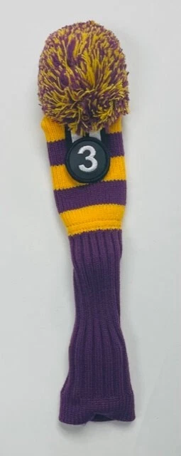 Set Di 3 Copritesta Da Golf Con Pon-pon, Maglia Vintage, Rossi, Nuovi
