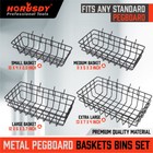 4Pc Pegboard Baskets Set Storage Bins Peg Board Organizer 4 Size Display Hangers