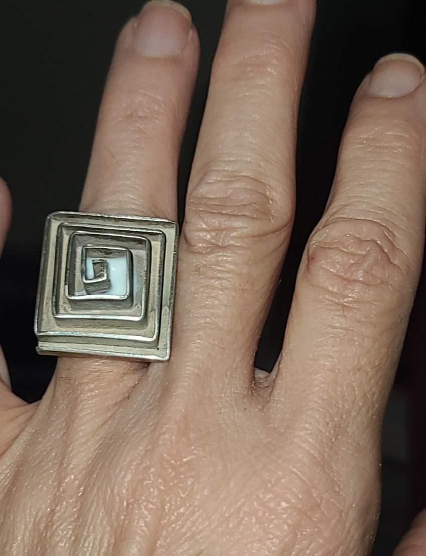 Genuine Sterling Silver Ring Solid 925 Spiral Han… - image 1