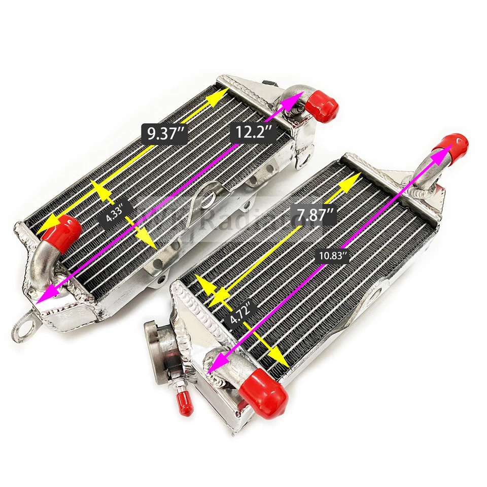 Radiador completo de aluminio Fit KAWASAKI KX 500 KX500 1988-2004 1989 1990 1991 1992 Foto 3 de 4
